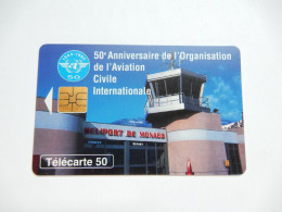 Télécarte 50 U , MF35 , Aviation Civile , Cote : 3 Euros , TBE - Monace