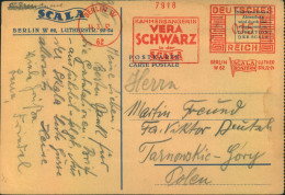 1932, Seltener Freistempel "Kammersängerin Vera Schwarz" Berlin W 62 Auf Werbekarte Der "Scala" - Poststempel - Freistempel