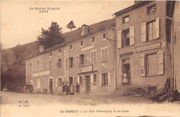 15-SAINT-PONCY- LA RUE PRINCIPALE ET LA POSTE - Autres & Non Classés