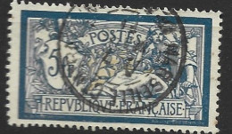 FRANCE N° 123 5F BLEU ET CHAMOIS TYPE MERSON FAUX OBL - Used Stamps