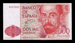 España Spain 2000 Pesetas J. Ramón Jiménez 1980 Pick 159 Sin Serie Sc Unc - [ 4] 1975-…: Juan Carlos I.