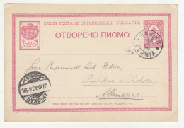 Bulgaria Two Old UPU Postal Stationery Postcard Posted 1890/91 Sofia To Zwickau B230601 - Cartes Postales