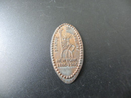 Jeton Token - Elongated Cent - USA - Centenary Statue Of Liberty New York 1886 - 1986 - Souvenir-Medaille (elongated Coins)