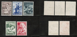 ICELAND   Scott # B 7-11* MINT LH (CONDITION AS PER SCAN) (Stamp Scan # 921-5) - Ungebraucht