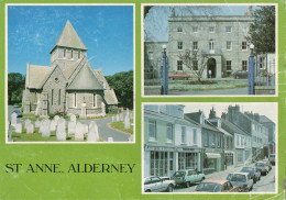 ALDERNEY- MULTIVIEW 3 Views - St.Annes Church, Island Hall, Victoria Street,1990- Island Views-- Ile Aurigny - Alderney