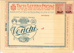 ITALY 1923 B.L.P. BUSTA LETTERA POSTALE CON C.20 III° TIPO + C.30 III° TIPO NUOVA E COMPLETA - Publicité