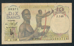 FRENCH WEST AFRICA AOF P36d 10 FRANCS 28.10.1954  FINE - Estados De Africa Occidental