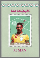 Ajman 1968 Pelé Santos Football Soccer Block Mi. 314 A SPECIMEN Overpr MNH** Very Rare - Beroemde Teams