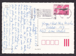 Hungary: Picture Postcard To Germany, 1984, 1 Stamp, Tupolev Tu-144 Supersonic Airplane, Card: Siofok (traces Of Use) - Briefe U. Dokumente