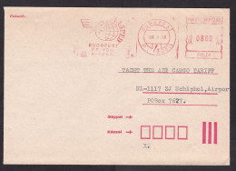 Hungary: Cover To Netherlands, 1983, Meter Cancel, Globe Logo (traces Of Use) - Covers & Documents