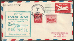 United States - Postal Stationary. Los Angeles To Tokyo. 1959 Airmail. UC14 + 1c Surcharge. - 1941-60