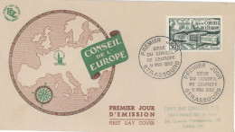 FDC- N° 923 -CONSEIL DE L'EUROPE - 31-MAI-1952 -STRASBOURG - 1950-1959