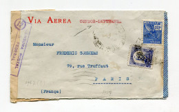 !!! BRESIL, LETTRE PAR ZEPPELIN CONDOR - LUFTHANSA POUR PARIS, OUVERTE SUR 3 COTES. AVEC CENSURES - Airmail