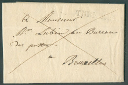 LAC De TURNHOUT le 4 Septembre 1828 Adressée En Franchise De Port à Mr. Lubin, Au Bureau De Postes à Bruxelles.  Belle F - 1815-1830 (Période Hollandaise)