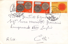 RS - Rep. S. Marino -  Europa L. 180 + L. 10 Monete X 2 - Storia Postale