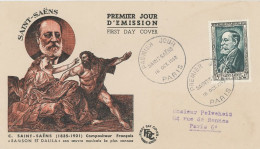 FDC- N° 932 - SAINT -SAENS - 18 OCT 1952-PARIS - 1950-1959