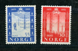 NORVEGE : ANNI. 1 Ere LIGNE ELECTRIQUE - Yvert N° 353+354 ** - Unused Stamps