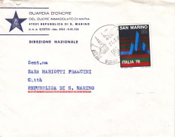 RS - Rep. S. Marino - Italia 76 L. 150 Per Città - Storia Postale