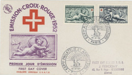 FDC- N° 937 / 38  CROIX ROUGE  - 13 DEC 1952 - PARIS - 1950-1959