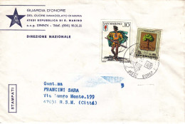 RS - Rep. S. Marino - Balestriere  L. 10 + L.50 Faetano  Per Città - Storia Postale