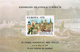 Hojita Viñeta MADRID 1978, Feria Del Sello. Tema EUROPA 78 - Abarten & Kuriositäten