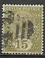 CEYLAN   -   1885 .  Y&T N° 108 Oblitéré. - Ceylon (...-1947)
