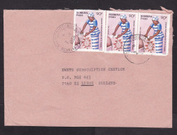 Burkina Faso: Cover To Netherlands, 1988, 3 Stamps, Lady, Woman, Tapistry, Labour (minor Damage) - Burkina Faso (1984-...)