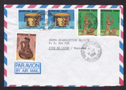 Burkina Faso: Airmail Cover To Netherlands, 1988, 5 Stamps, Lady, Woman, Wood Cutting, Crafts, Heritage (traces Of Use) - Burkina Faso (1984-...)