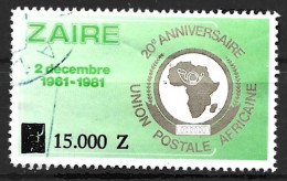 Zaire 1991. Scott #1352 (U) 20th Anniv. Of African Postal Union - Usados