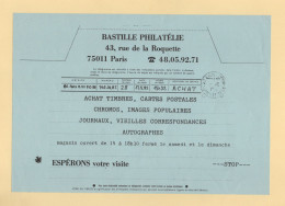 Simili Telegramme Publicitaire - Bastille Philatelie - Telegraaf-en Telefoonzegels