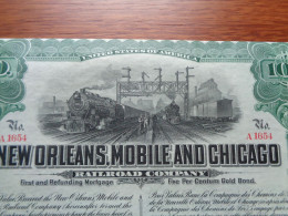 USA - NEW ORLEANS , MOBILE & CHICAGO RAILROAD - TITRE DE 100 $ 5% - - Other & Unclassified