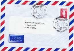 32807# MARIANNE BRIAD VALEUR PERMANENTE LETTRE 976 MAMOUDZOU MAYOTTE 1997 SON LAGON SES PLAGES NANCY MEURTHE MOSELLE - Covers & Documents