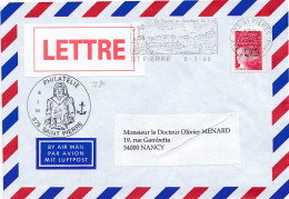 32811# MARIANNE JUMELET VALEUR PERMANENTE LETTRE Obl 975 ST PIERRE ET MIQUELON 1998 PHILATELIE NANCY MEURTHE MOSELLE - Briefe U. Dokumente