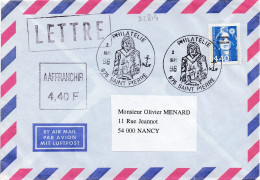 32814# MARIANNE BRIAT 4,40 Francs LETTRE Obl 975 ST PIERRE ET MIQUELON 1996 PHILATELIE NANCY MEURTHE MOSELLE - Briefe U. Dokumente