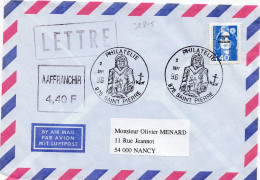 32815# MARIANNE BRIAT 4,40 Francs LETTRE Obl 975 ST PIERRE ET MIQUELON 1996 PHILATELIE NANCY MEURTHE MOSELLE - Covers & Documents