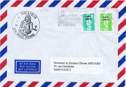 32819# MARIANNE BRIAT LETTRE Obl 975 ST PIERRE ET MIQUELON 1998 PHILATELIE NANCY MEURTHE MOSELLE - Covers & Documents
