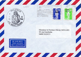 32820# MARIANNE BRIAT LETTRE Obl 975 ST PIERRE ET MIQUELON 1998 PHILATELIE NANCY MEURTHE MOSELLE - Brieven En Documenten