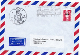 32821# MARIANNE BRIAT VALEUR PERMANENTE LETTRE Obl 975 ST PIERRE ET MIQUELON 1998 PHILATELIE NANCY MEURTHE MOSELLE - Covers & Documents