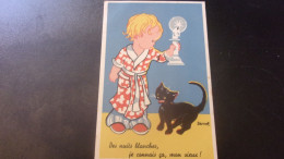 ILLUSTRATEUR ERNET CHAT NOIR ENFANT DES NUITS BLANCHES JE CONNAIS CA - Autres & Non Classés