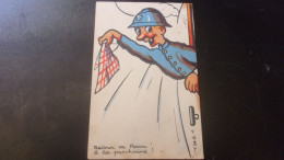 ILLUSTRATEUR MILITARIA P  REMY Retour De Perm - A La Prochaine !" Soldat Mouchoir - Andere & Zonder Classificatie