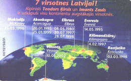 Latvia:Used Phonecard, Lattelekom, 3 Lati, Alpinists, Highest Mountains, 2003 - Lettland