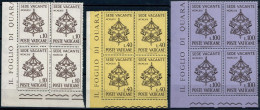 VATICANO 1963 - SEDE VACANTE 3 VALORI DA L. 10 / L. 40 / L. 100 IN QUARTINA NUOVI MNH ** - SASSONE 362 / 364 - Unused Stamps