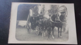 RARE CARTE PHOTO FIACRE COCHER DE MADAME DE LA ROCHEFOUCAULT - Personas Identificadas