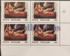 3619-VATICANO -VATICAN CITY 1990 NATALE - CHRISTMAS FULL BLOCK 4 STAMPS MNH - Unused Stamps
