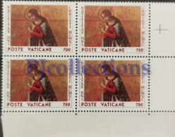 3620-VATICANO -VATICAN CITY 1990 NATALE - CHRISTMAS FULL BLOCK 4 STAMPS MNH - Unused Stamps