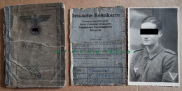 Später Wehrpass + Kennkarte + Foto-AK Eines 17 Jährigen Schülers Darmstadt Bochum 26.1.1945 - Documents