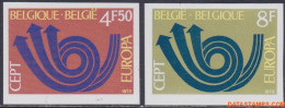 België 1973 - Mi:1722/1723, Yv:1661/1662, OBP:1669/1670, Stamp - □ - Europe 1973 Post Horn - 1961-1980