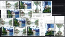 Kooperation 1998 China-Swiss 1667/8,6x ZD+KB O 19€ Brücke Yangzhou/Schloß Chillon M/s Bridge Se-tetants Bloc Suisse/CINA - Used Stamps