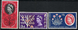 GRANDE BRETAGNE Ca.1961:  Les  ZNr. 337-339 Neufs** - Unused Stamps