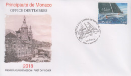 Enveloppe  FDC  1er  Jour   MONACO   Yachting   2018 - Vela